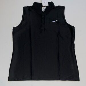 XL Nike Golf  dri-fit women’s sleeveless  polo shirt black ribbed Victory